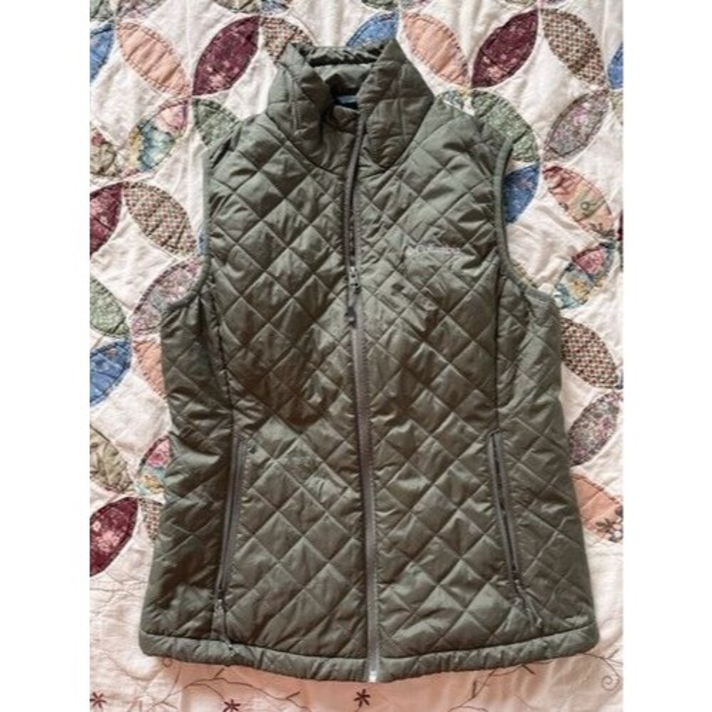 Columbia Omni-Heat Women's Green Quilted Insulated Full Zip Vest, Size M